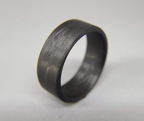 Full Carbon Fiber Ring, Matte Finish, Flat Black Band, Durable, Scratch Resistant, Waterproof, Sizes 4-16, Custom Band Widths, Made in the USA in Kuwait