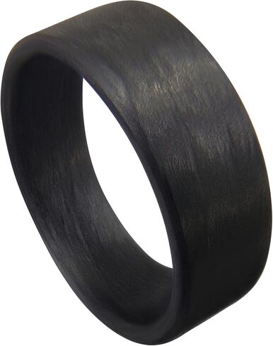 Full Carbon Fiber Ring, Matte Finish, Flat Black Band, Durable, Scratch Resistant, Waterproof, Sizes 4-16, Custom Band Widths, Made in the USA in Kuwait