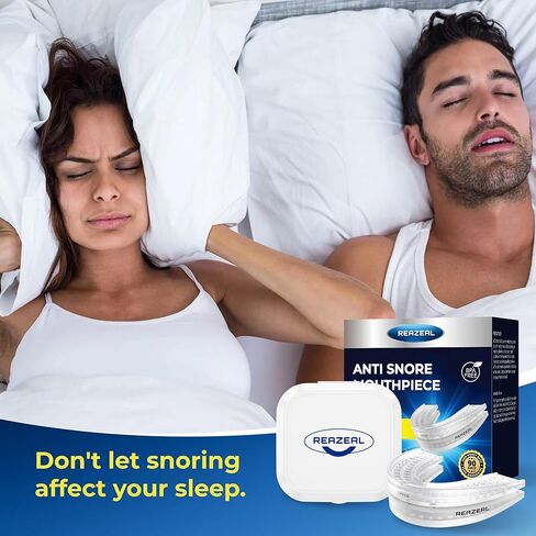 Anti Snore Mouthpiece – Adjustable Intraoral Device Designed to Help Reduce Snoring for Adults (18+) with Retainer Case (Transparent) in Saudi Arabia