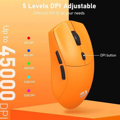 Redragon M816-PRO Wireless Gaming Mouse, 26K DPI Tri-Mode 61G Ultra-Light Mouse Gaming, RGB, 6 Full Programmable Buttons Mice, Software Support, 200Hrs Long Battery Life for PC, Mac in Kuwait