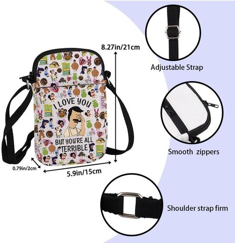 ZJXHPO TV Show Merchandise Cartoon Fans Cross Body Bag I Love You But You’re All Terrible Messenger Bag (Terrible CB) in Kuwait