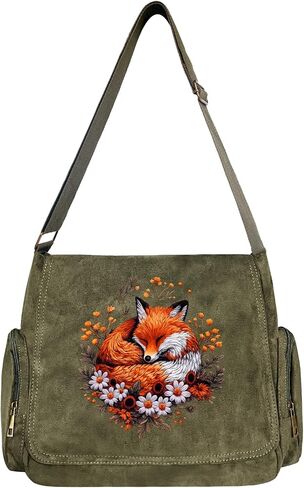 Pattern Messenger Bag Cute Suede Crossbody Bags Women/Men Shoulder Handbags Messenger Purses with Pockets in Kuwait