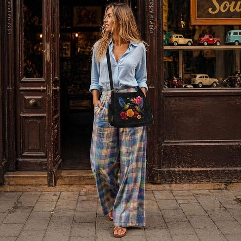 Pattern Messenger Bag Cute Suede Crossbody Bags Women/Men Shoulder Handbags Messenger Purses with Pockets in Saudi Arabia