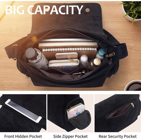 Pattern Messenger Bag Cute Suede Crossbody Bags Women/Men Shoulder Handbags Messenger Purses with Pockets in Saudi Arabia