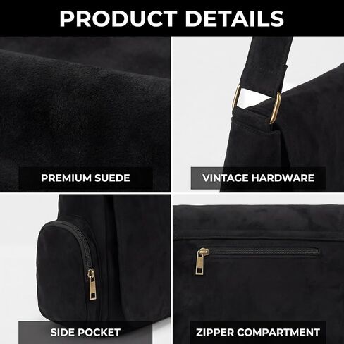 Pattern Messenger Bag Cute Suede Crossbody Bags Women/Men Shoulder Handbags Messenger Purses with Pockets in Saudi Arabia