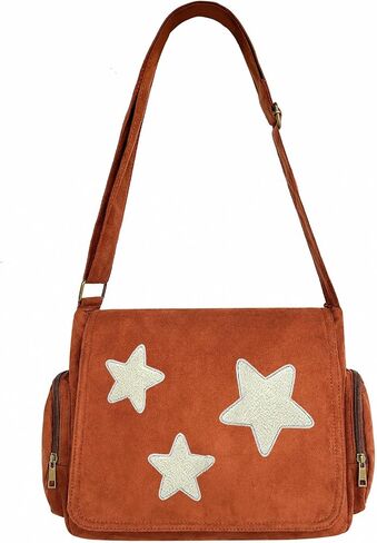 Pattern Messenger Bag Cute Suede Crossbody Bags Women/Men Shoulder Handbags Messenger Purses with Pockets in Saudi Arabia