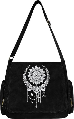 Pattern Messenger Bag Cute Suede Crossbody Bags Women/Men Shoulder Handbags Messenger Purses with Pockets in Saudi Arabia