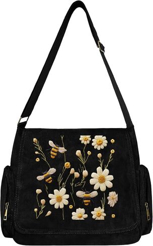 Pattern Messenger Bag Cute Suede Crossbody Bags Women/Men Shoulder Handbags Messenger Purses with Pockets in Saudi Arabia