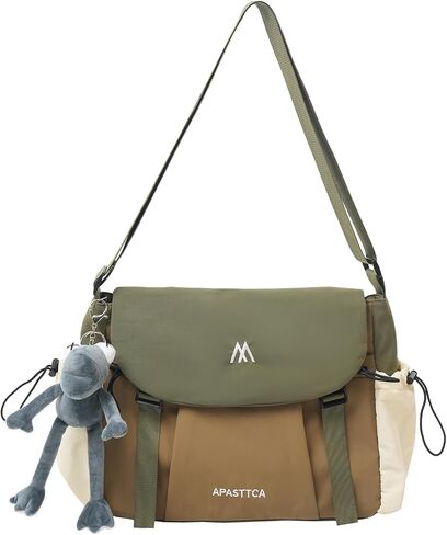 Kawaii Messenger Bag for Women Nylon Crossbody Bags with Cute Accessory Pendant Y2K Aesthetic Purse in Kuwait