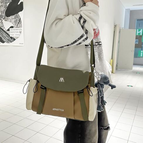 Kawaii Messenger Bag for Women Nylon Crossbody Bags with Cute Accessory Pendant Y2K Aesthetic Purse in Saudi Arabia
