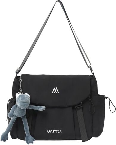 Kawaii Messenger Bag for Women Nylon Crossbody Bags with Cute Accessory Pendant Y2K Aesthetic Purse in Saudi Arabia