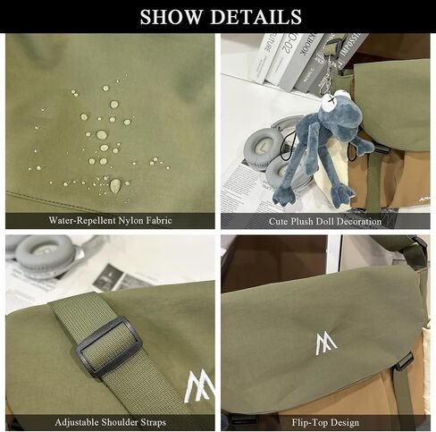Kawaii Messenger Bag for Women Nylon Crossbody Bags with Cute Accessory Pendant Y2K Aesthetic Purse in Saudi Arabia