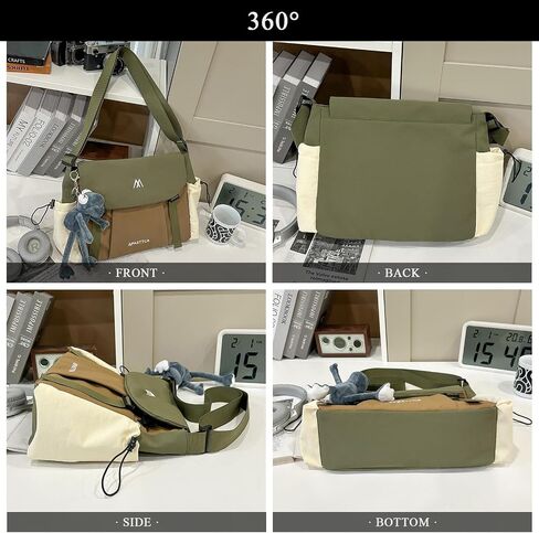 Kawaii Messenger Bag for Women Nylon Crossbody Bags with Cute Accessory Pendant Y2K Aesthetic Purse in Saudi Arabia