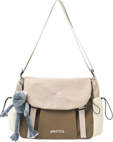 Kawaii Messenger Bag for Women Nylon Crossbody Bags with Cute Accessory Pendant Y2K Aesthetic Purse in Saudi Arabia