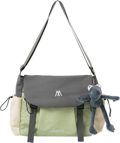 Kawaii Messenger Bag for Women Nylon Crossbody Bags with Cute Accessory Pendant Y2K Aesthetic Purse in Saudi Arabia