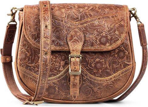 Messenger Bag 11 Inch Genuine Leather Briefcase Medium Leather Laptop Bag，Vintage Crossbody Office Satchel Travel Single-shoulder bag, Brown in Saudi Arabia