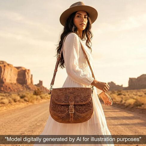 Messenger Bag 11 Inch Genuine Leather Briefcase Medium Leather Laptop Bag，Vintage Crossbody Office Satchel Travel Single-shoulder bag, Brown in Saudi Arabia
