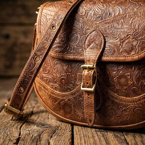 Messenger Bag 11 Inch Genuine Leather Briefcase Medium Leather Laptop Bag，Vintage Crossbody Office Satchel Travel Single-shoulder bag, Brown in Saudi Arabia