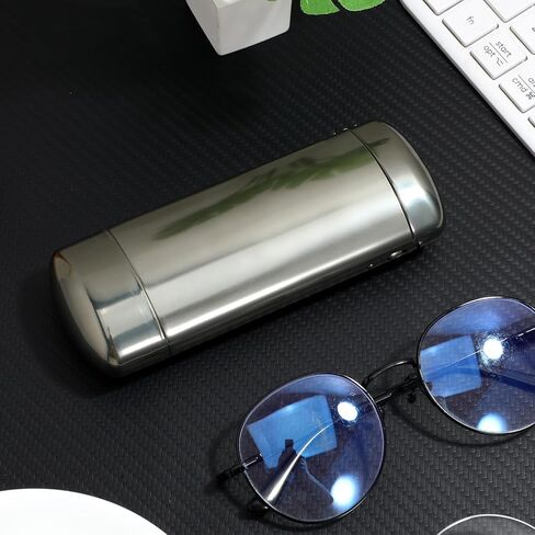 Hard Shell Case Portable Metal Eyeglass Box Lightweight Compact Design Protective Organizer for Travel and Daily Use Gray Finish in Kuwait