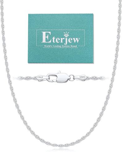 18k Gold or S925 Sterling Silver Rope Chain Necklace for Women, 2mm Womens Rope Necklace, Sturdy, Not Easy to Fade, Hypoallergenic 16-26 Inches in Saudi Arabia