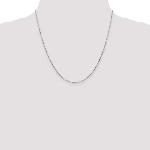 Roy Rose Jewelry 10k White Gold 1.4mm Diamond-cut Cable Chain ~ length: 20 inches in Kuwait