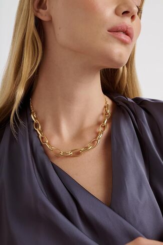 Ted Baker London Corola Contour Chain Necklace for Women (Gold) in Kuwait