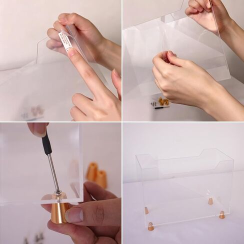 Acrylic Magazine Holder, Crystal Clear Magazine Rack Floor with Metal Feet, Files Newspapers Book Organizer for Bathroom, Living Room, Home Office in Saudi Arabia