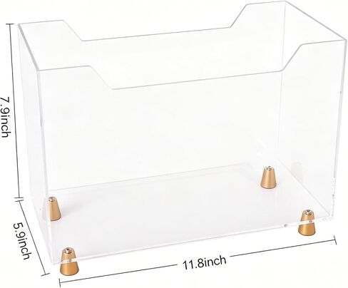 Acrylic Magazine Holder, Crystal Clear Magazine Rack Floor with Metal Feet, Files Newspapers Book Organizer for Bathroom, Living Room, Home Office in Saudi Arabia