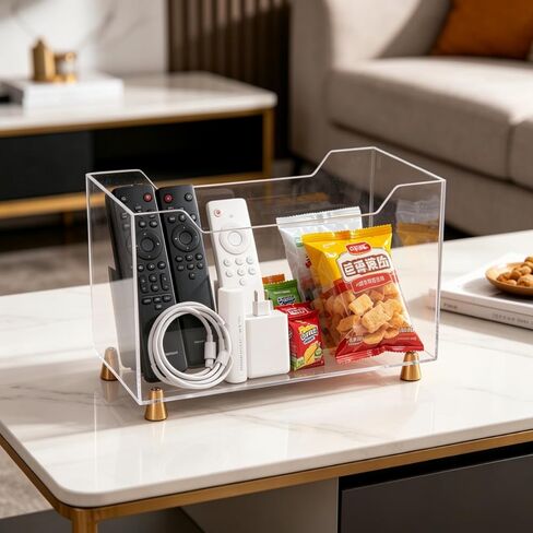 Acrylic Magazine Holder, Crystal Clear Magazine Rack Floor with Metal Feet, Files Newspapers Book Organizer for Bathroom, Living Room, Home Office in Saudi Arabia
