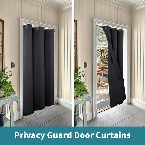 BGment Doorway Curtain for Closets Without Doors - 34 x 80 Inch 1 Panel Dark Grey Thermal Insulated Privacy Blackout Curtain for French Door Hallway in Saudi Arabia