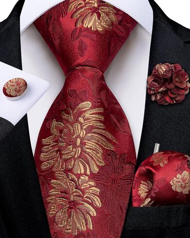 DiBanGu Mens Adjustable Zipper Tie Set Paisley Pre-tied Tie | Mens Zipper Ties For Men, Paisley Silk Tie with Pocket Square, Lapel Pin Cufflinks, Wedding Business, in Kuwait