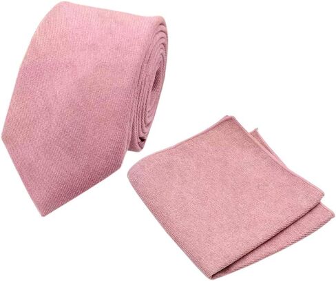 Adults Luxury Cotton Blend Slim Tie and Pocket Square Set - suitable for formalwear, weddings, parties, grooms outfits in Saudi Arabia