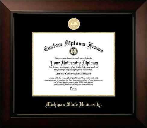 Campus Images Michigan State University Diploma Frame – 8.5 x 11 Legacy Black Cherry – Medallion, Black & Gold in Kuwait