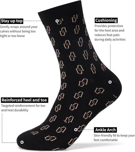 Forony Mens Dress Socks 6 Pair Combed Cotton Classic Patterns Comfort Nice Size 8-13 in Saudi Arabia