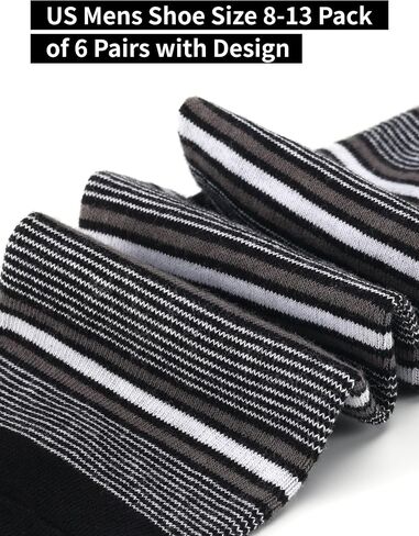 Forony Mens Dress Socks 6 Pair Combed Cotton Classic Patterns Comfort Nice Size 8-13 in Saudi Arabia