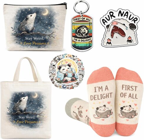 Opossum Gifts Set for Opossum Lovers Funny Possum Gifts Includes Socks, Makeup Bag Unique Possum Gift for Women in Saudi Arabia