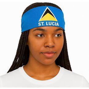 St Lucia Flag Bandana – 100% Cotton Caribbean Head Wrap, Scarf, Face Cover – 21x21 Inch Island Print for Carnival, Independence, Festivals, Travel & Gifts in Saudi Arabia