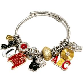سوار أسطورة الموسيقى الرجعية قابل للتعديل مع سترة حمراء وقبعة وقفاز ABC Charms، هدية تذكارية لعيد ميلاد المعجبين in Kuwait