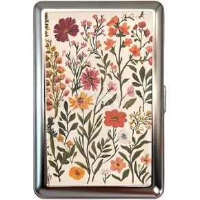 Vintage Art Deco Versatile Card & Cash Case, Slim Metal Card Holder with Floral Pattern, Portable Hard Shell Wallet for Cards/Cash/ID in Saudi Arabia