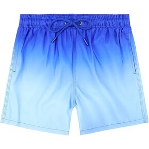 Boys Swim Trunks Gradient Quick Dry Beach Shorts Elastic Waist with Drawstring 5-14 Years in Saudi Arabia