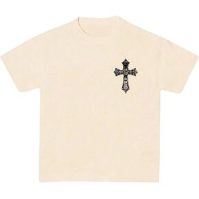 Floerns Boy's Christian Faith Graphic Grotsic Cross Print Short Sleeve T Shirts Street Y2K Tee Tops in Kuwait