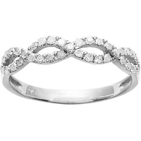 10k White Gold Infinity Diamond Anniversary Ring (1/4 cttw, I-J Color, I2-I3 Clarity) in Saudi Arabia