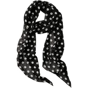 2026 Fashion Polka Dot/Leopard Chiffon Neck Scarf Women's Versatile Long Lightweight Hair Scarves Bag Belt in Kuwait