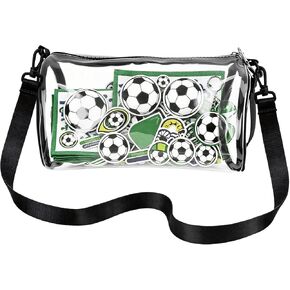 PDLING 2026 World Soccer Cup Clear Stadium Bag Clear Stadium 9.8" Crossbody Bags, Stadium Approved Bag with Shoulder Strap, Cylindrical Clear Bag for Concerts, Travel, Gym, Soccer Sport Fan in Saudi Arabia