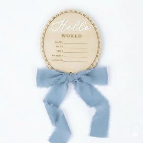 Hello World Newborn Sign - 6 Inch Baby Birth Announcement Sign with Bow, Milestone Sign for Baby Girl, Photo Prop at Hospital, Nursery Decor Keepsake, Welcome Newborn Arrival to World with Pink Bow in Saudi Arabia