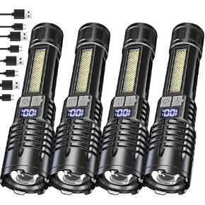 NAKCNM Flashlights LED Rechargeable, 1000000 High Lumen Flash Light with Digital Power Display and 5 Modes Super Bright Flashlight for Emergencies Camping Outdoor in Saudi Arabia