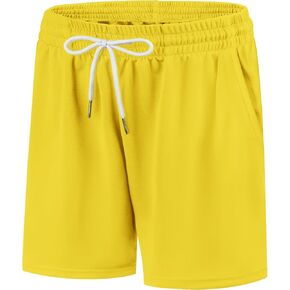Boys Athletic Shorts Basketball Soccer Shorts Mesh Quick Dry Running Gym Sports Clothes for Teen Youth Yellow 14-16 Years in Kuwait