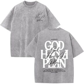 Christian Shirts for Men God Religious Jesus Faith Inspirational Bible Verse Tshirt Oversized Acid Wash Graphic Tees in Saudi Arabia