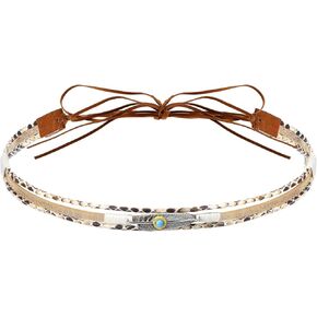 Cowboy Hat Bands for Women, Handmade Western Leather Hat Band for Cowboy Hats, Adjustable Replacement Band with Beads Feather Accents for Hats Accessories Multicolor in Kuwait