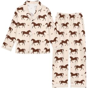 Two Piece Long Sleeve Satin Pajamas Set Comfy Silk Sleepwear Button Down Top and Pants Pjs in Saudi Arabia